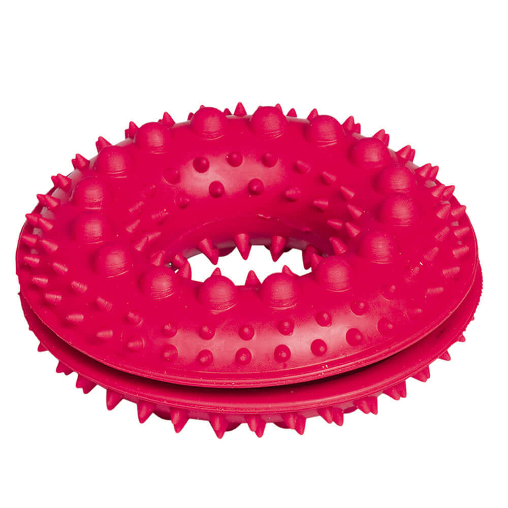 Nobby Rubber Snack Ring With Spikes red