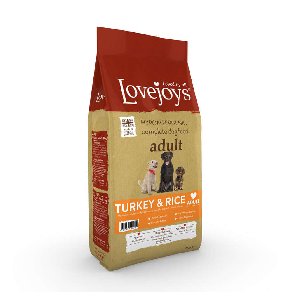 Lovejoys Original Dry Turkey & Rice 12kg bag shot