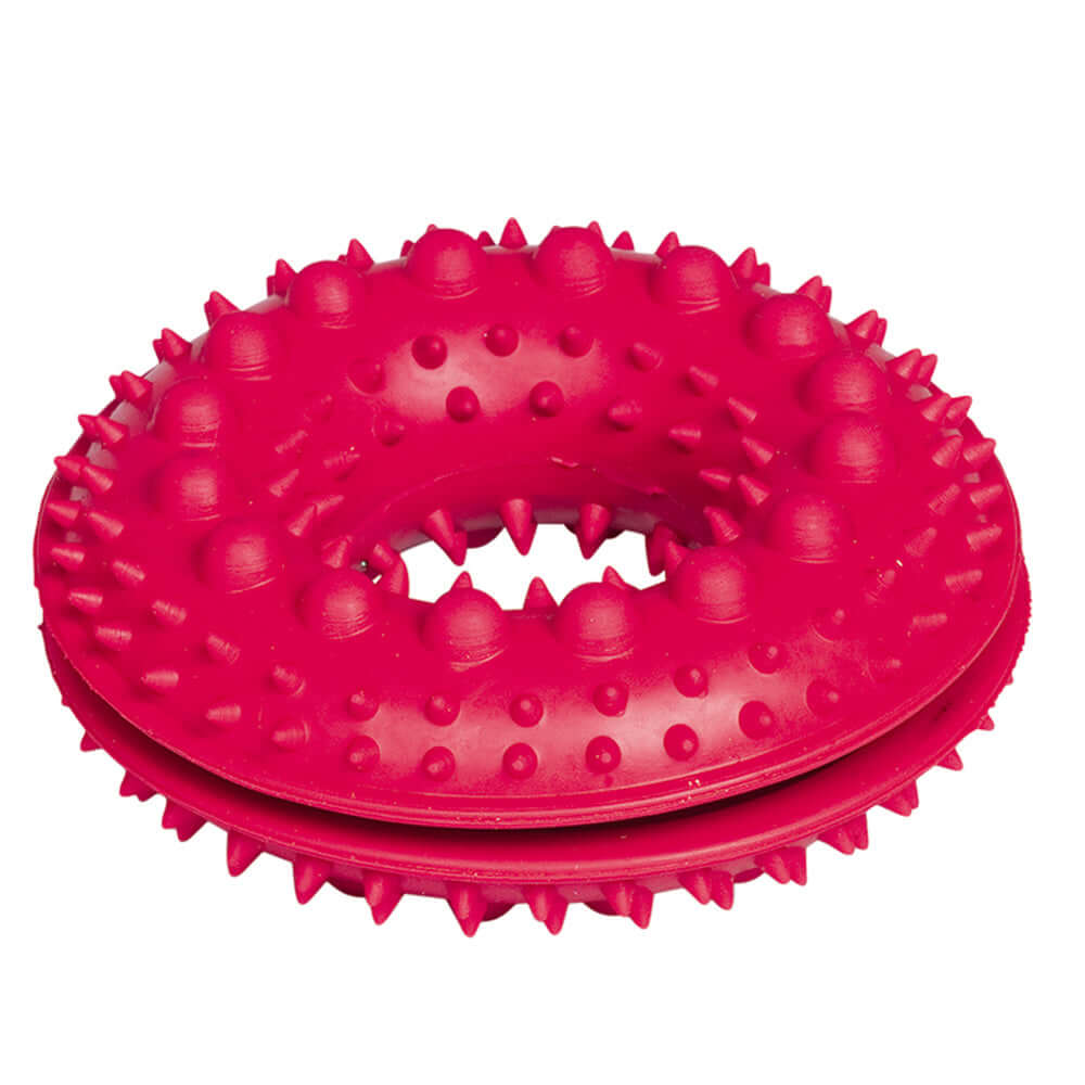 Nobby Rubber Snack Ring With Spikes red