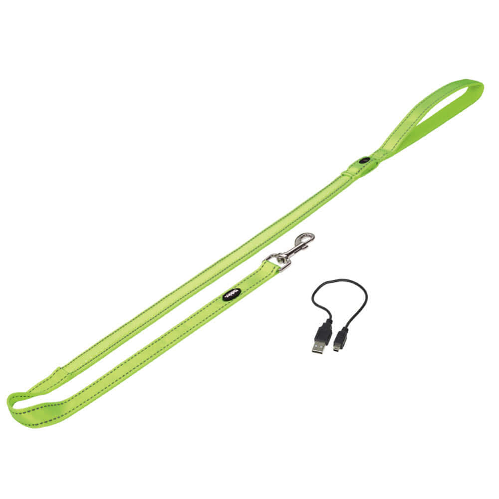 Nobby Rechargable LED Flash Hi Vis Dog Leash Yellow
